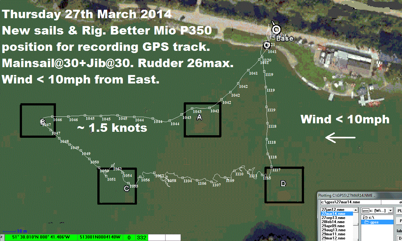 GPS plot of recent Bray Lake Test by robot boat 9