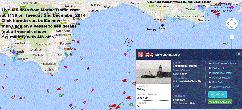 Marine Traffic 1130 Tuesday 2 Dec 2014