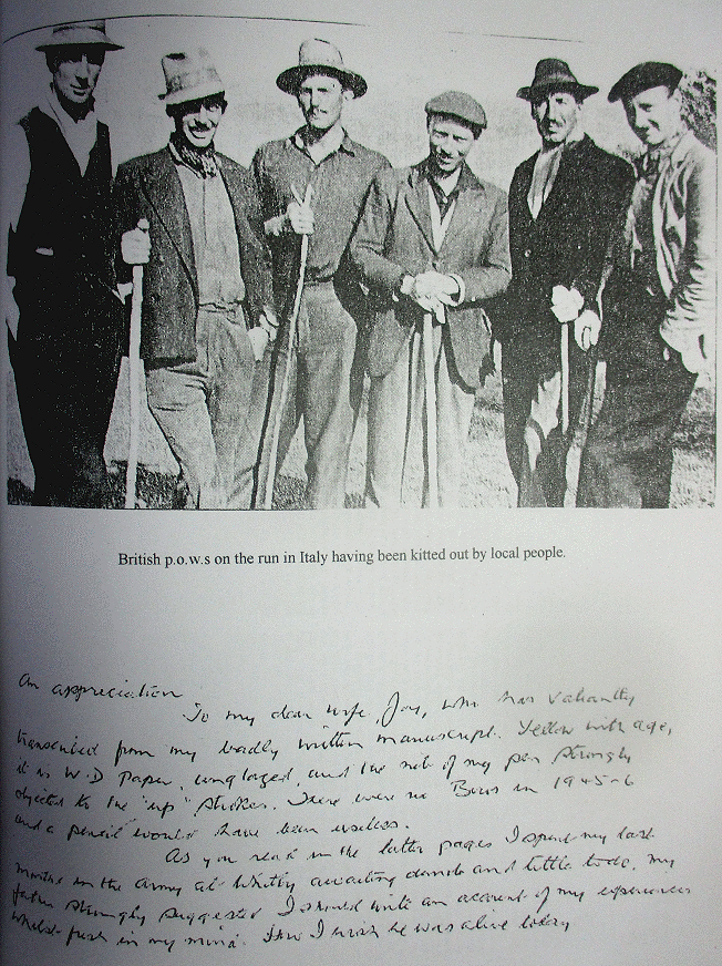 British POW kitted out by local Italian people, and Bert's thanks to Joy