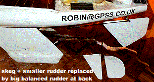 bigger balanced rudder at the back