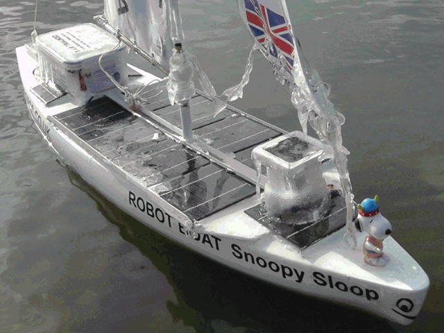 click here for Snoopy Sloop covered in ice