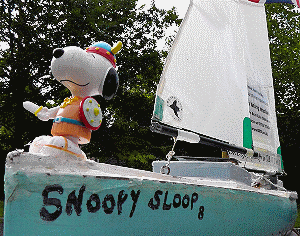 Snoopy the Viking on robot boat 8