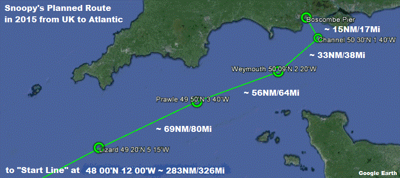 Snoopy's route from UK waters