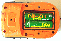 Ni-Zn cells in the SPOT Messenger