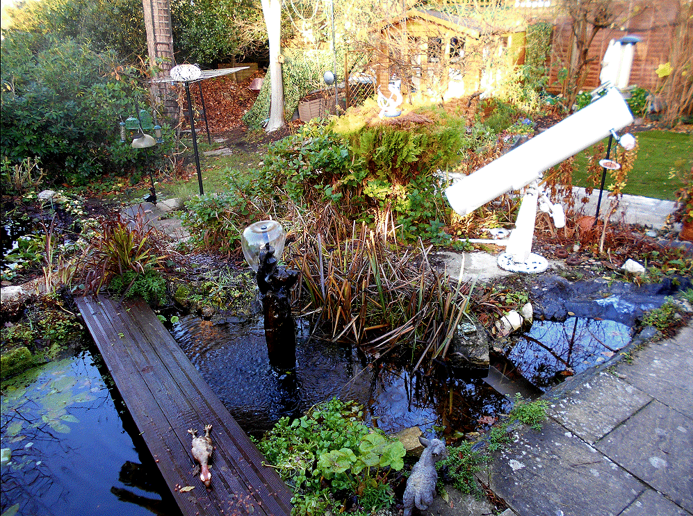 Robin's old telescope in garden